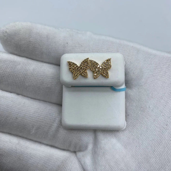 14K Butterfly Diamond Earrings