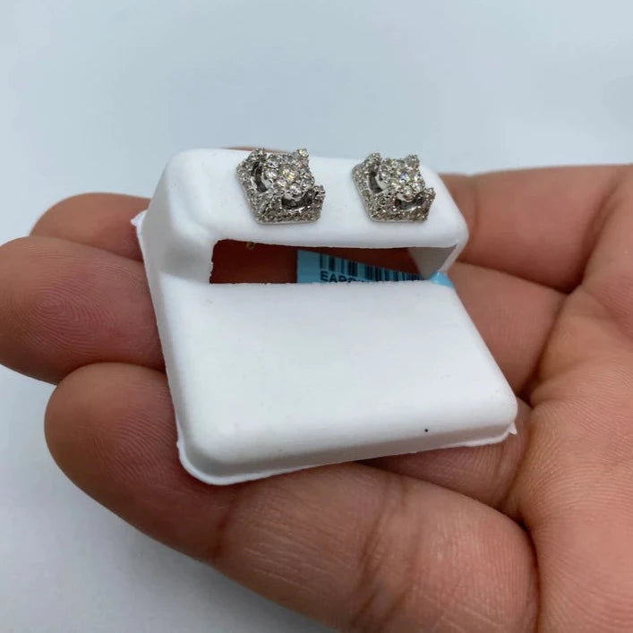 14K Castle Diamond Earrings Large