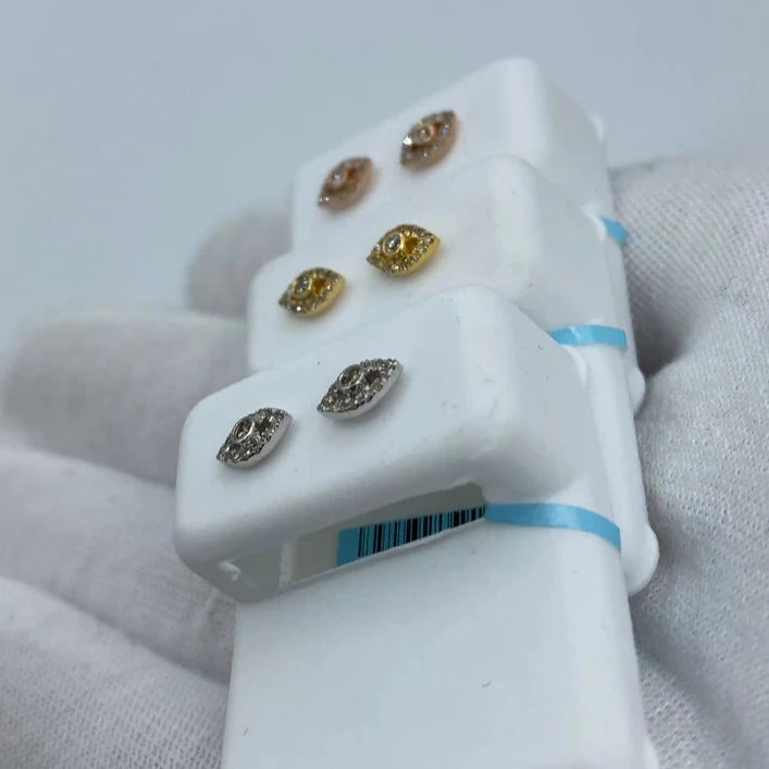 14K Eye Diamond Earrings