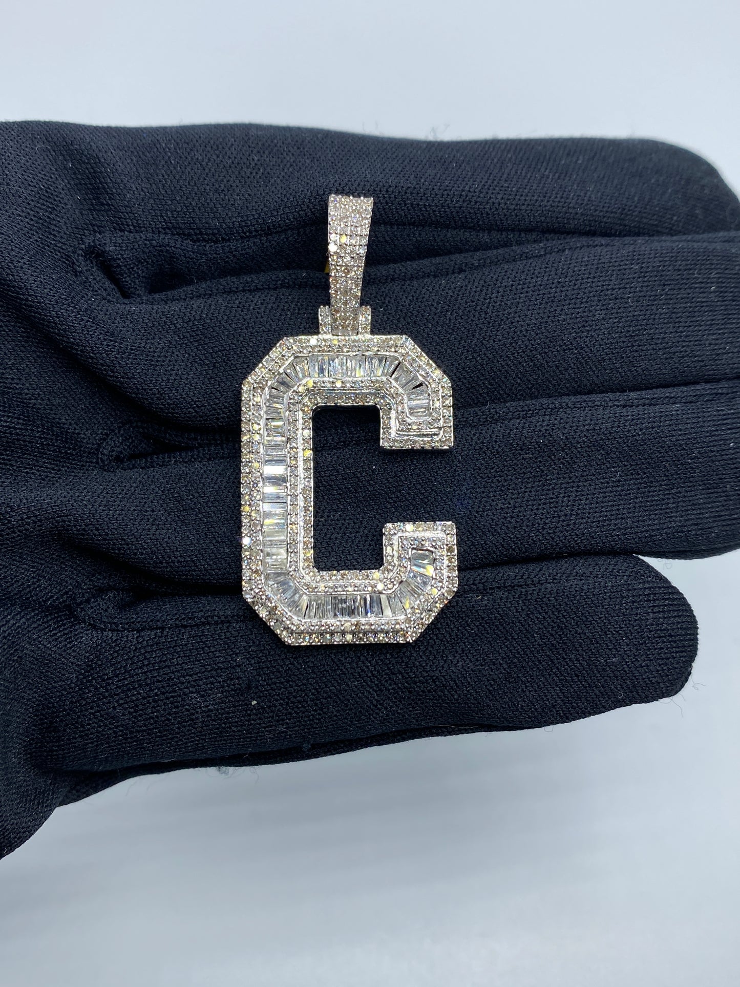 Initial C Baguette Pendant