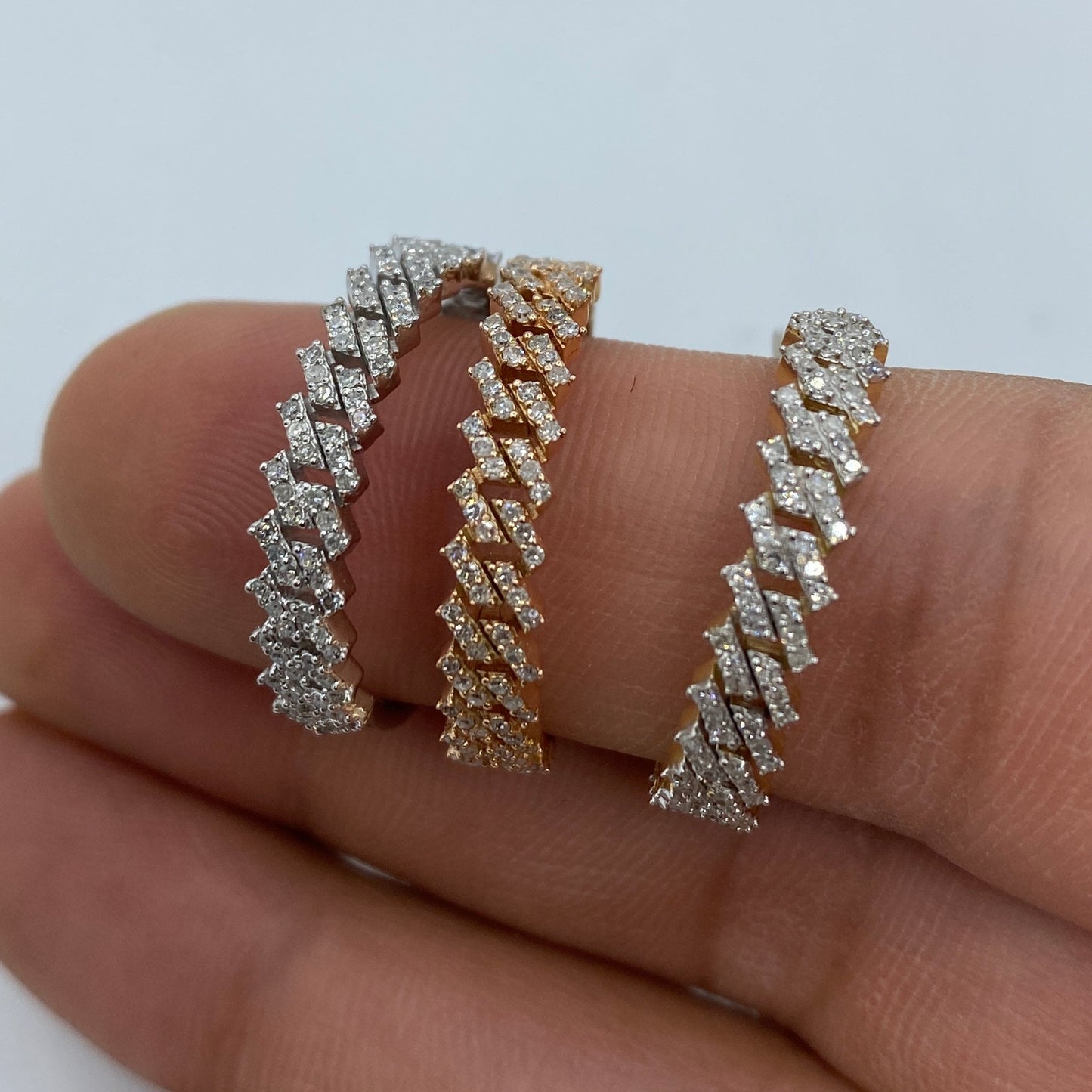 10K Classic Cuban Link Diamond Ring