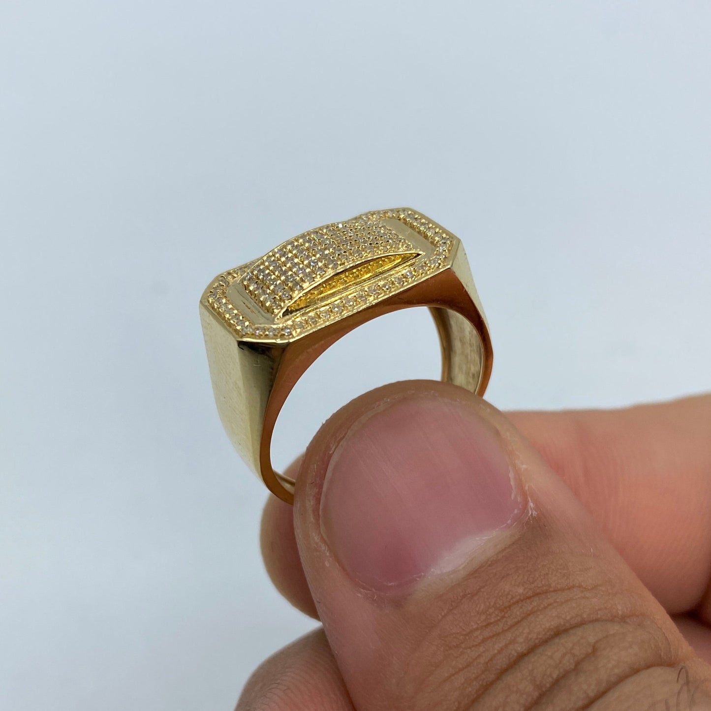 10K Rectangle Deluxe Diamond Ring