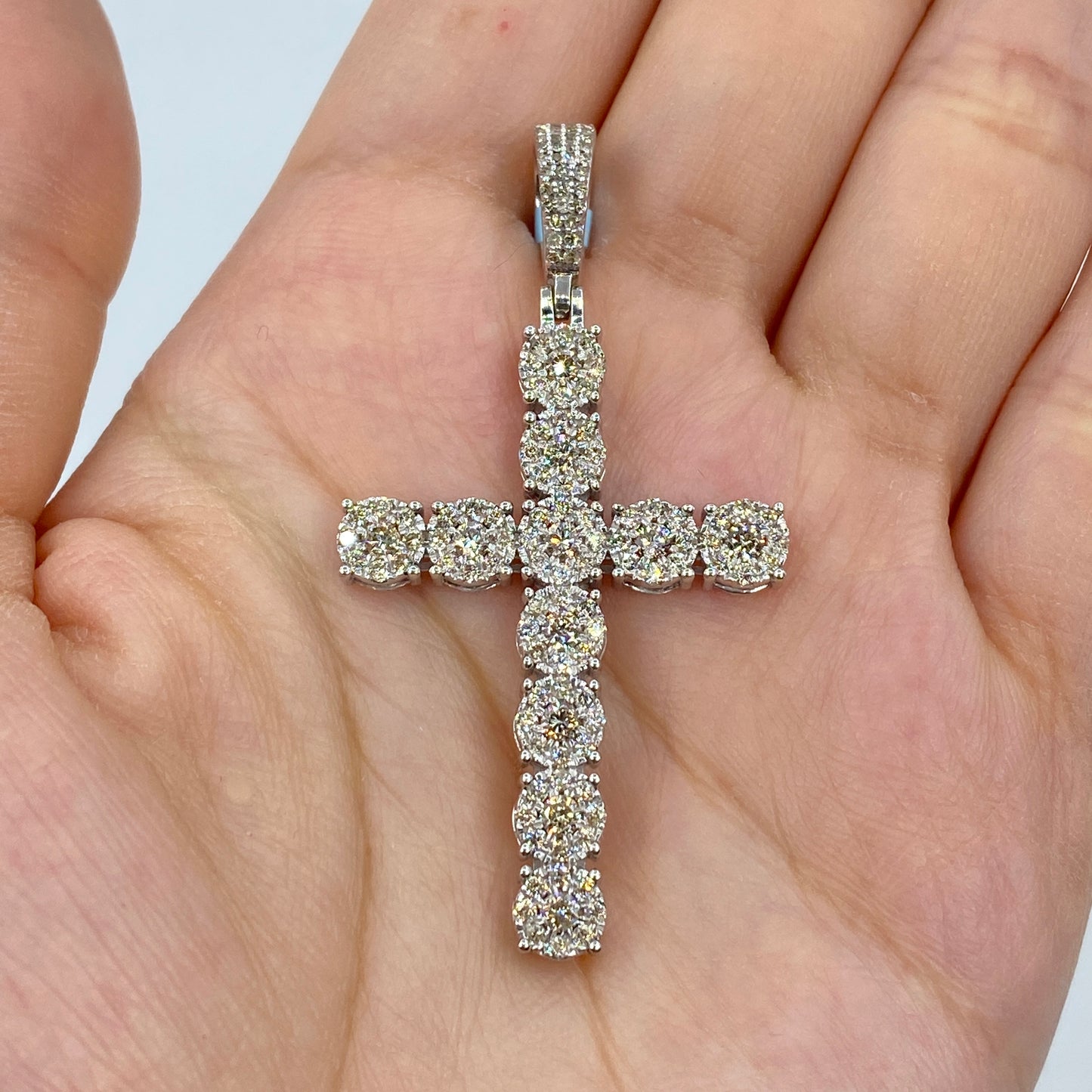 14K Cross Diamond Pendant