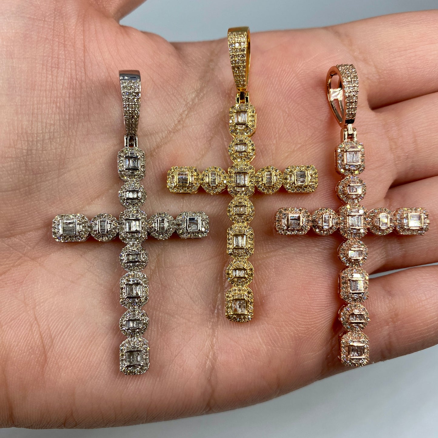 14K Diamond Cross Pendant