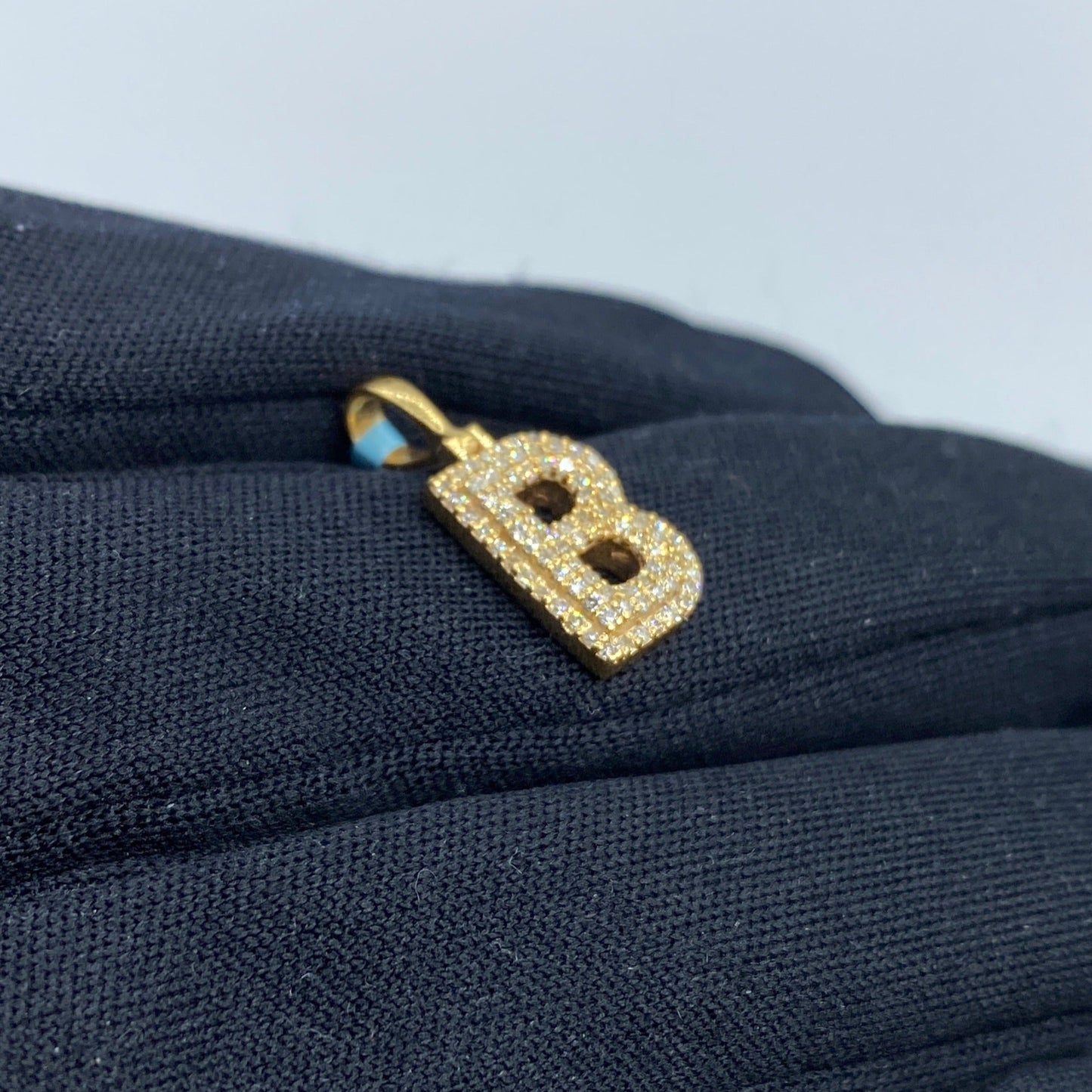 14k Initial B Bubble Pendant