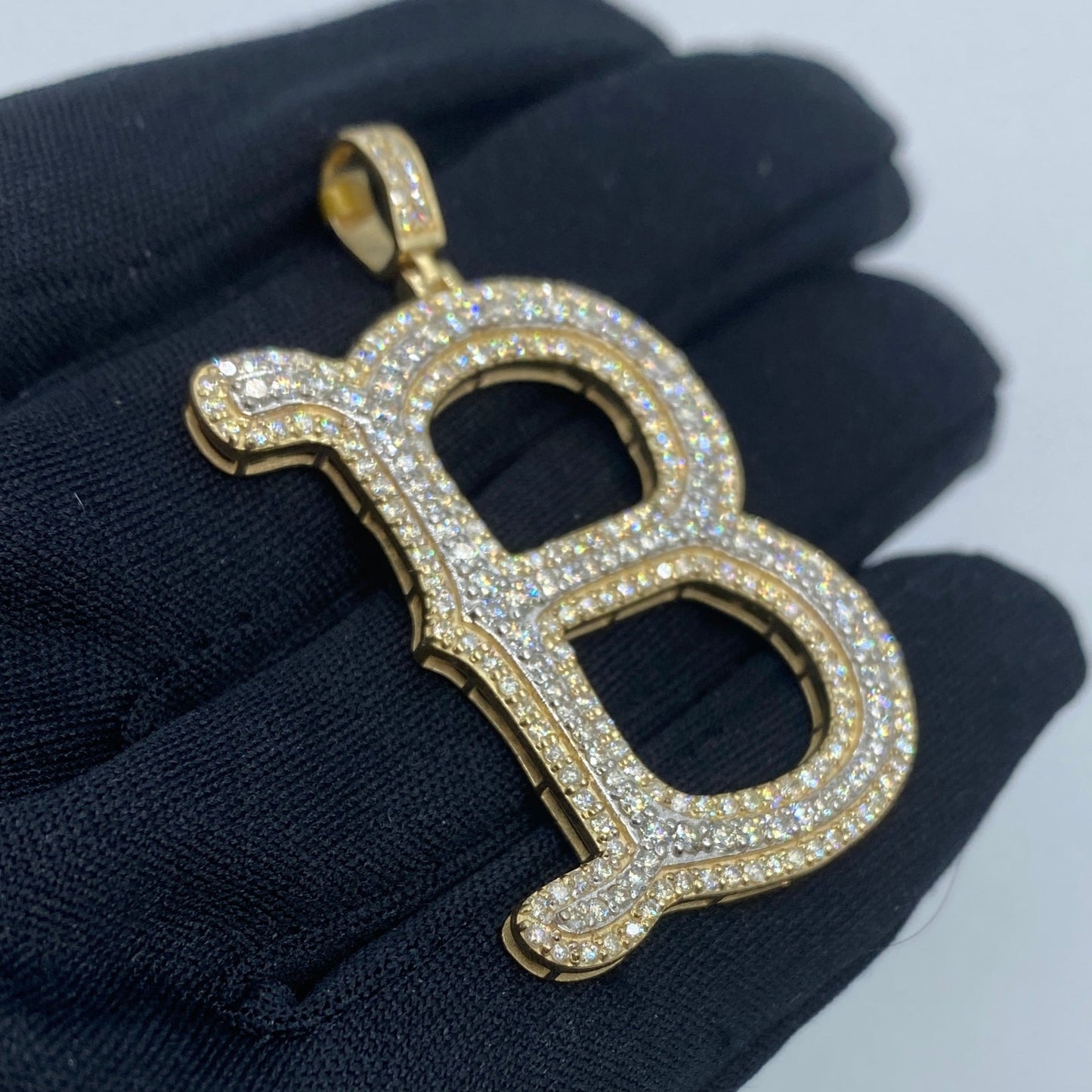 Initial B Old English Pendant