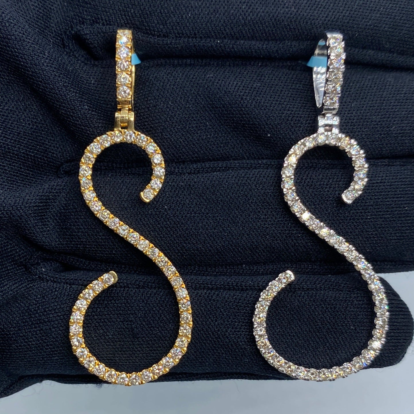 14k Initial S Large Script Pendant