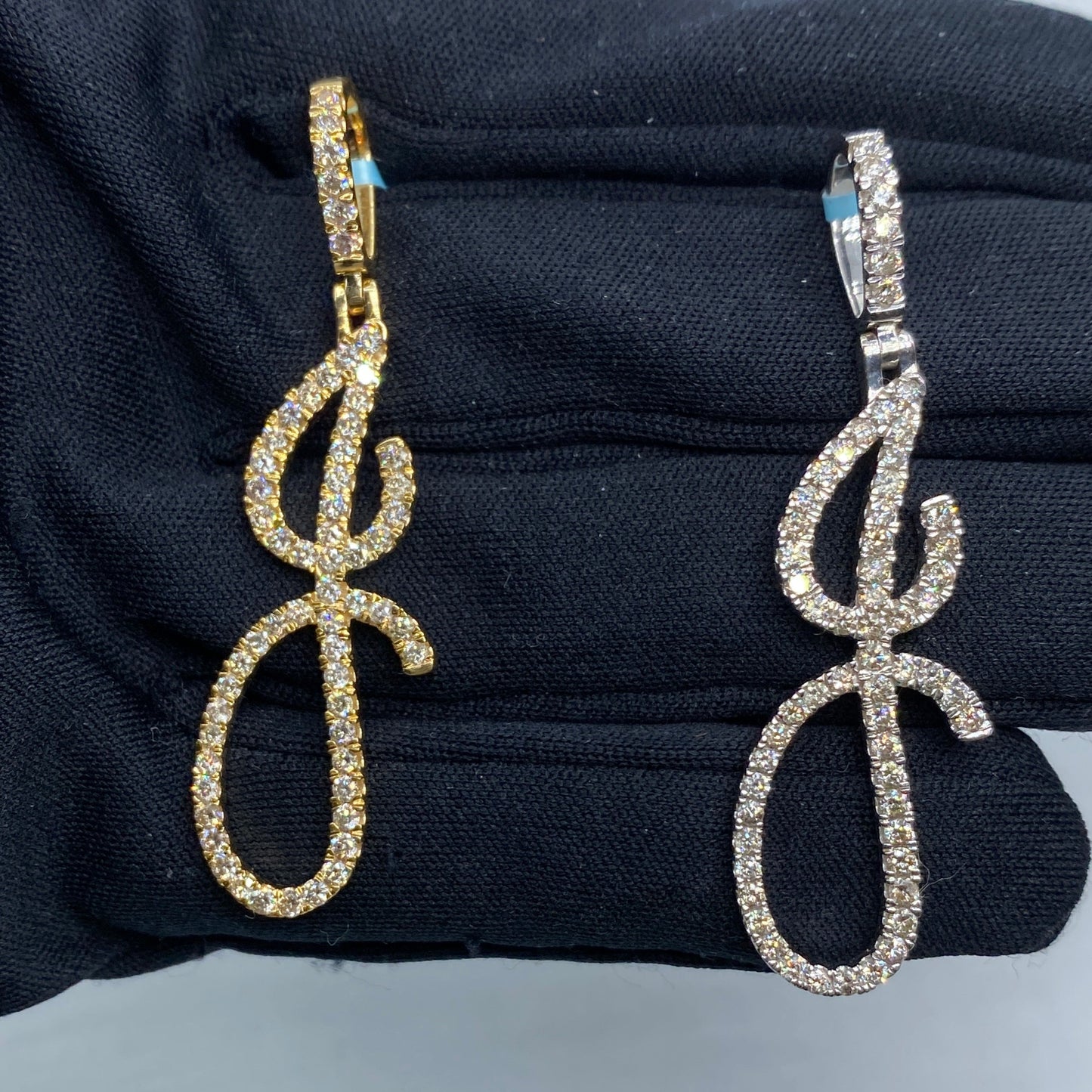 14k Initial J Large Script Pendant