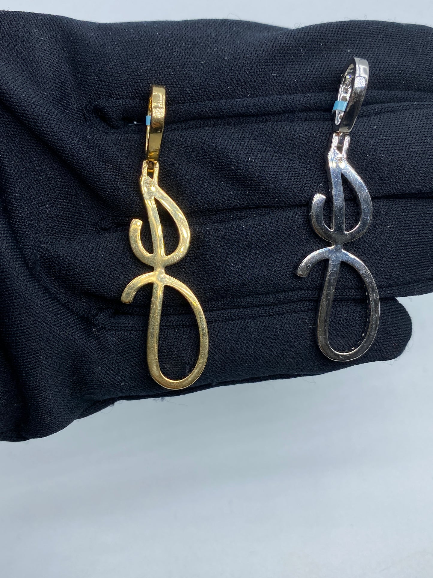 14k Initial J Large Script Pendant