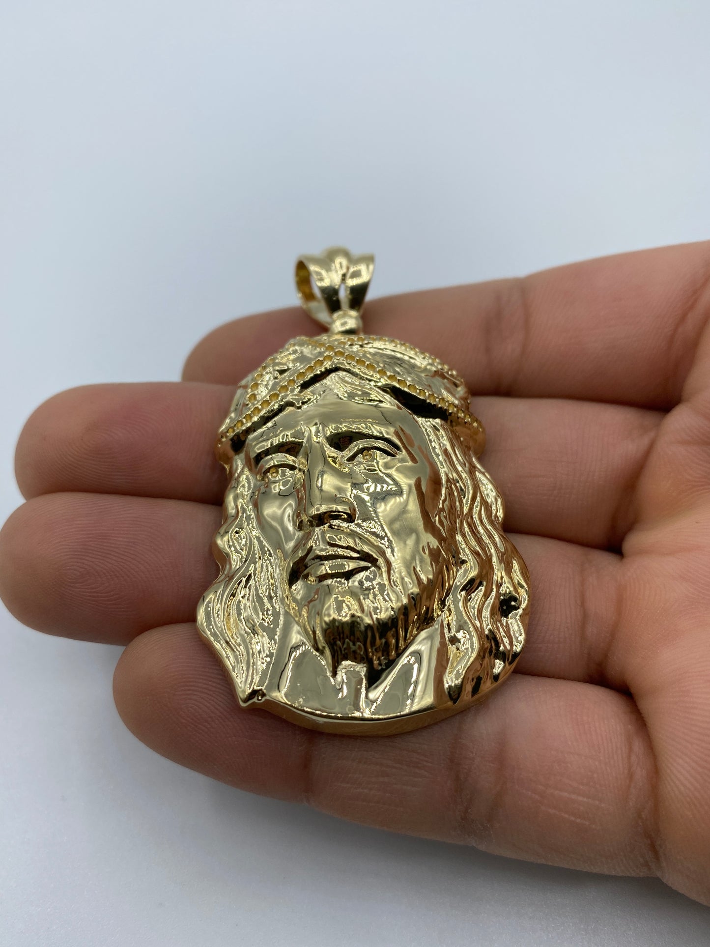 14K Jesus Head Pendant 2.5"