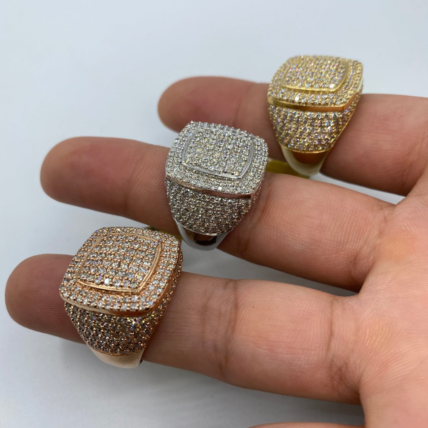 10K Jumbo Square Diamond Ring