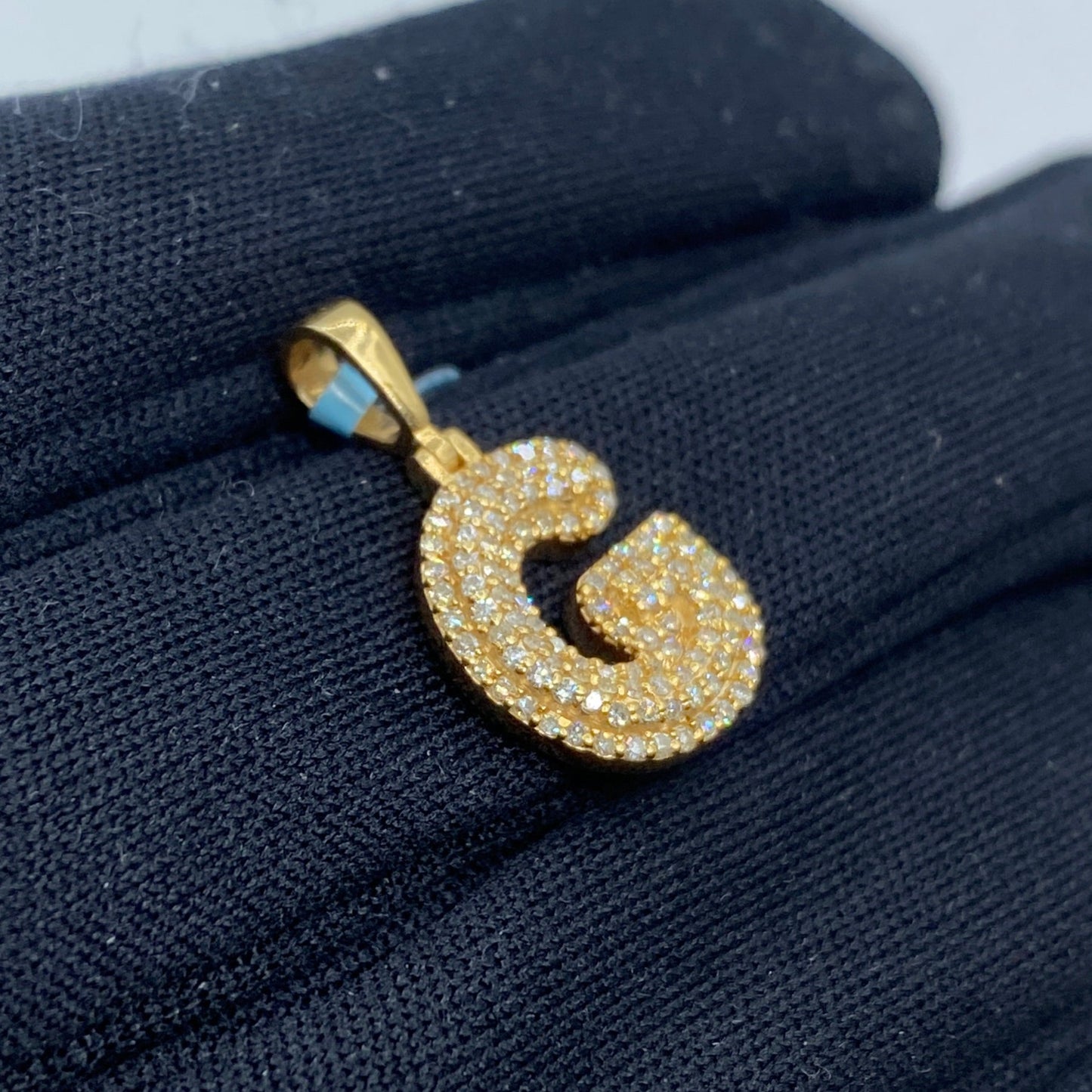 14k Initial G Bubble Pendant