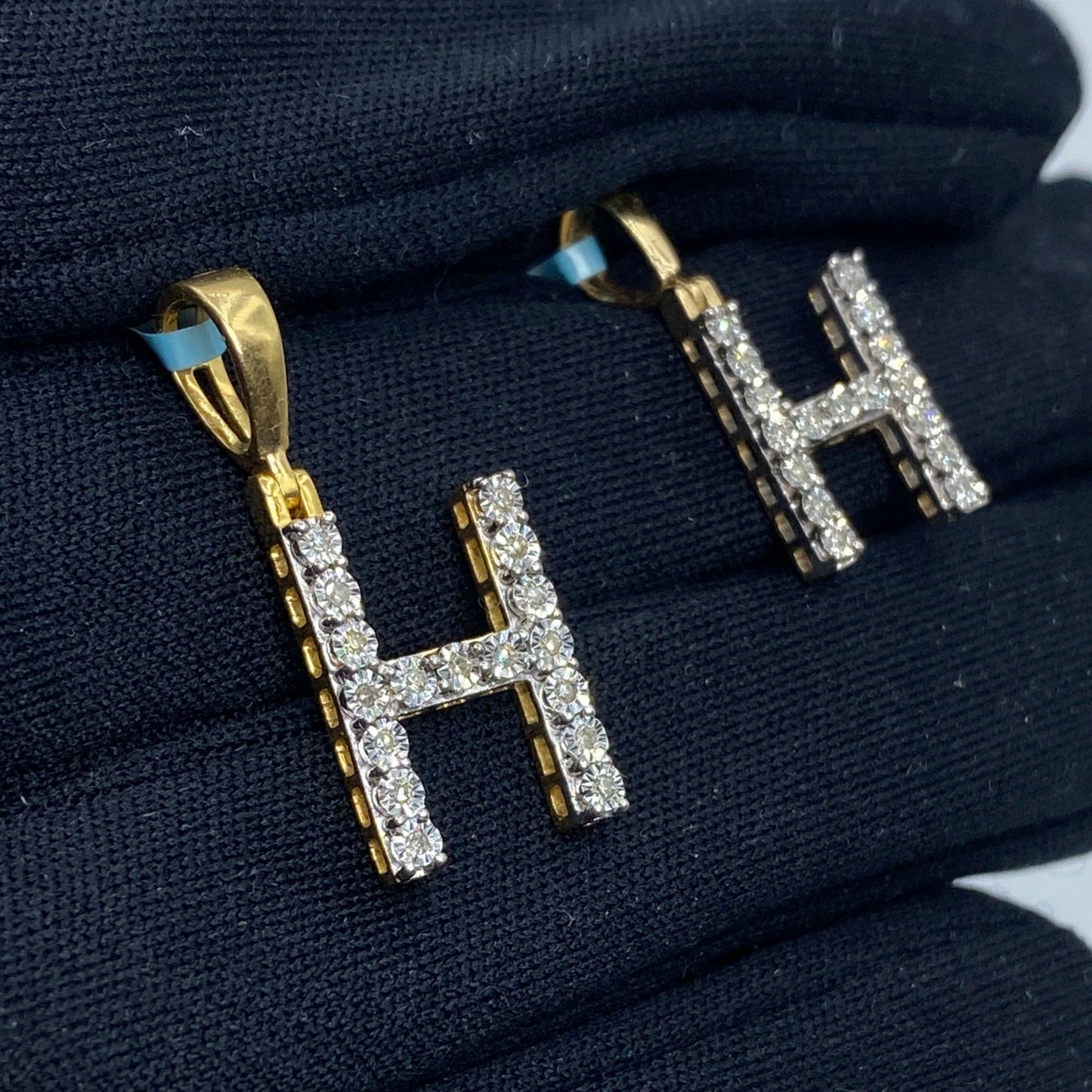 14k Single Stone Initial H Pendant