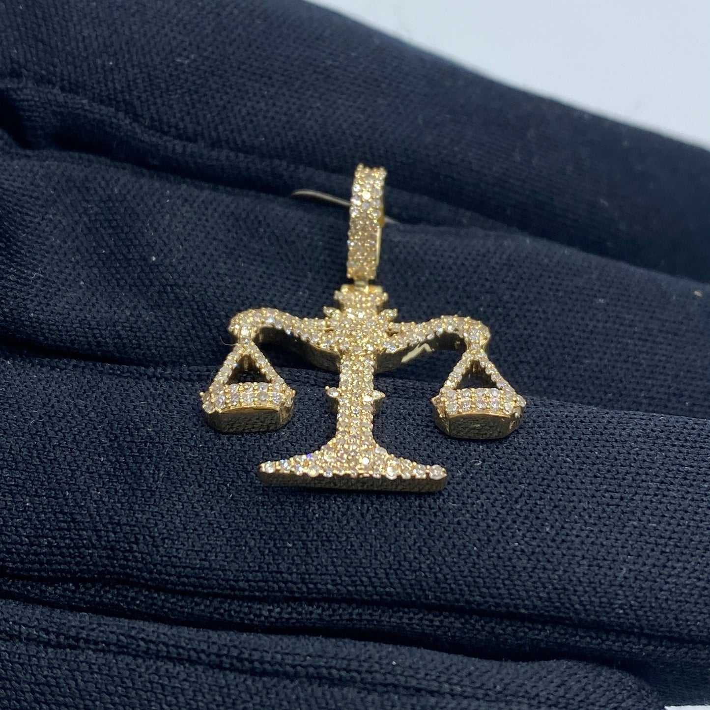 10K Libra Scale of Justice Diamond Pendant
