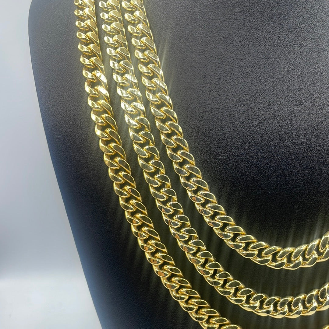 14K Gold 9MM Miami Cuban Link Chain 20-24”