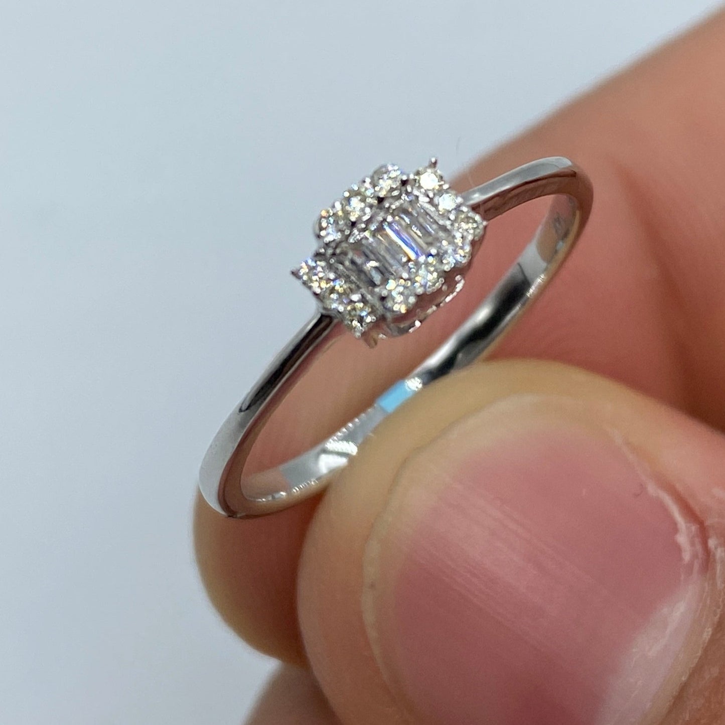 14K Minimal Diamond Baguette Engagement Ring
