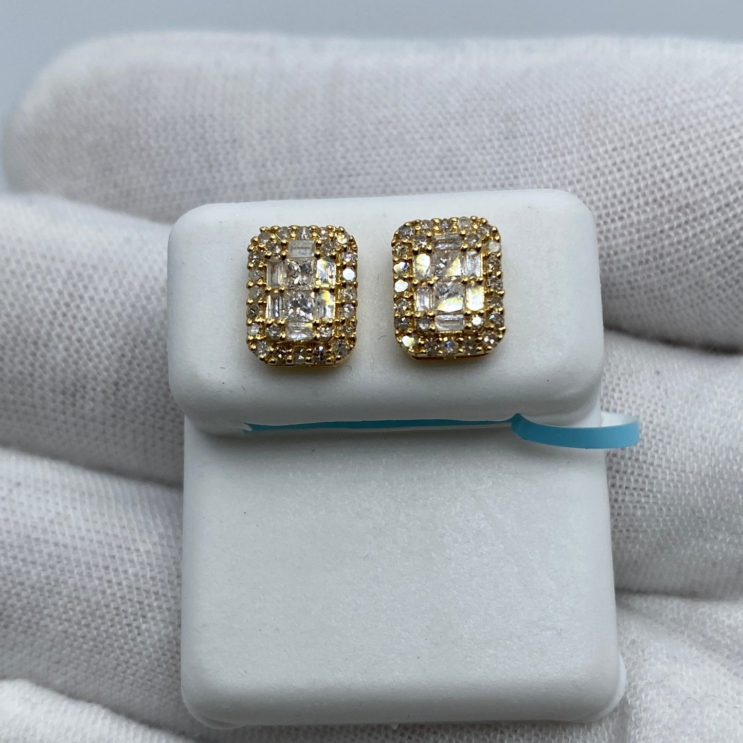 14K Elias Rectangle Diamond Baguette Earrings