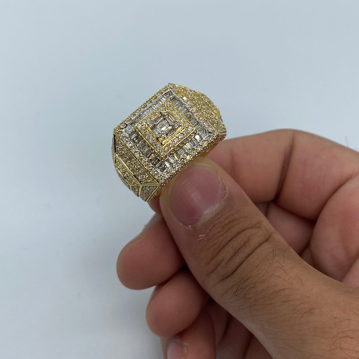 14K Diamond Baguette Power Ring