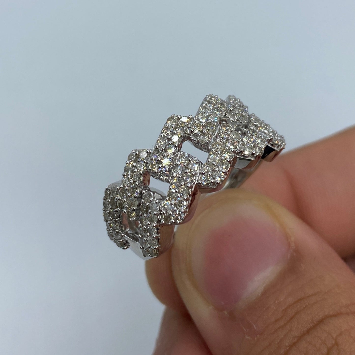 14K Gold 11MM Cuban Link Diamond Ring