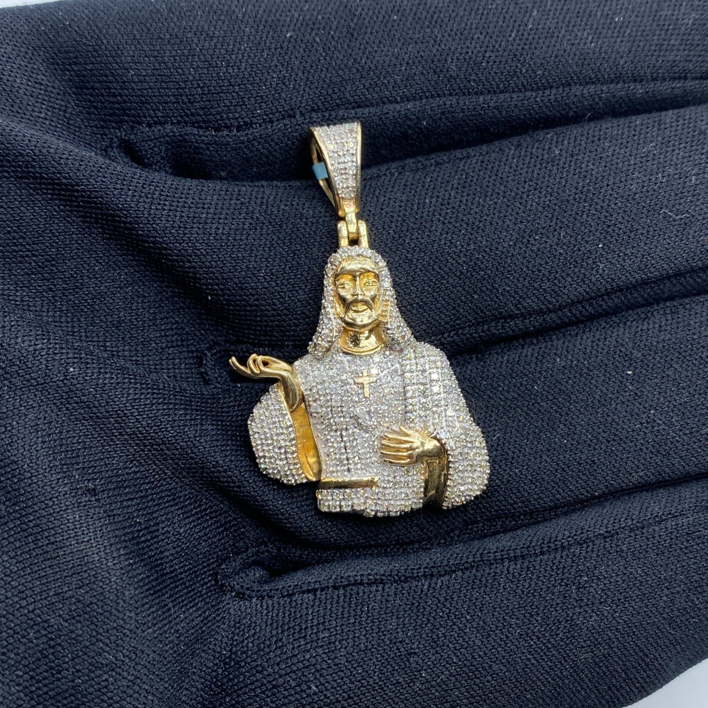 14K Jesus Christ Diamond Pendant
