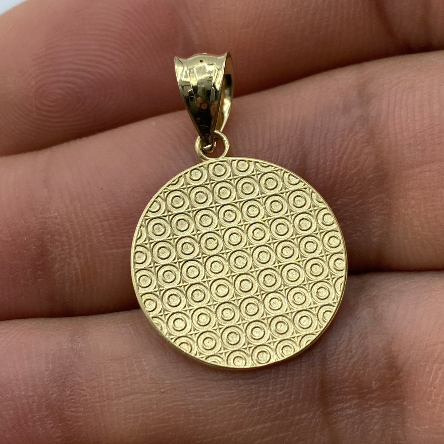 14K Saint Michael Round Pendant
