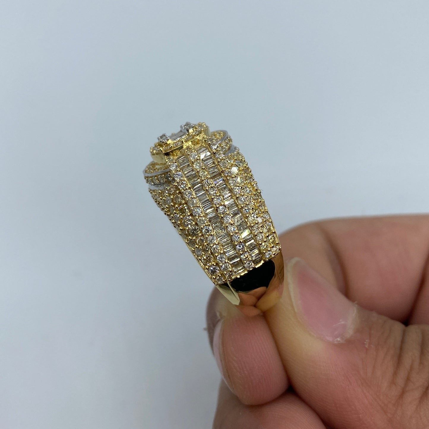 14K Diamond Baguette Castle Ring