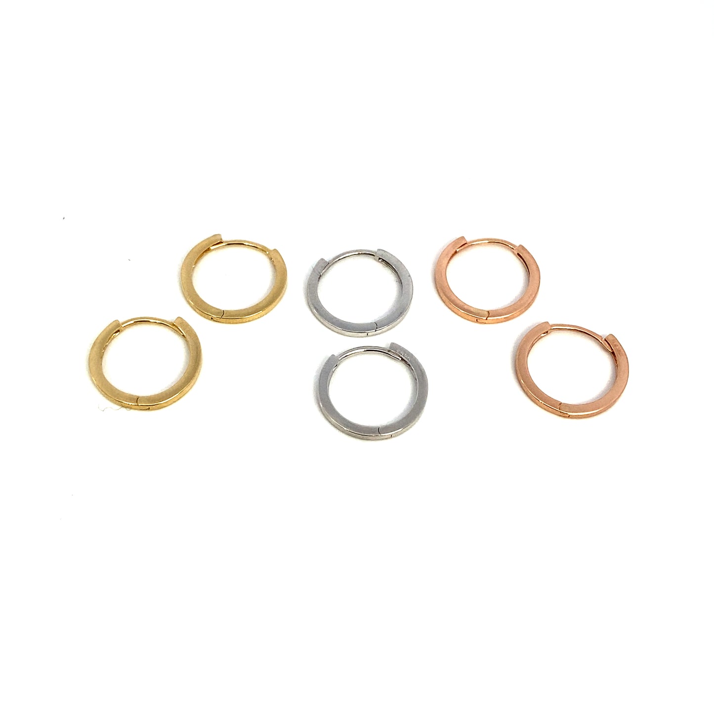 14K Solid Gold Slim Hoop Earrings