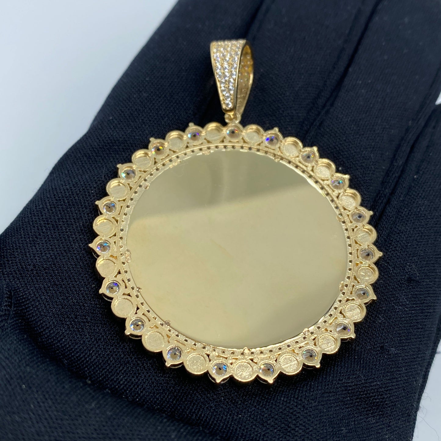 14K Evil Eyes Picture Photo Pendant