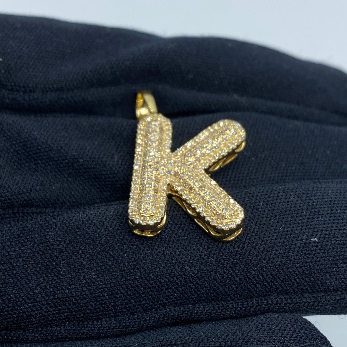 Initial K Bubble Pendant