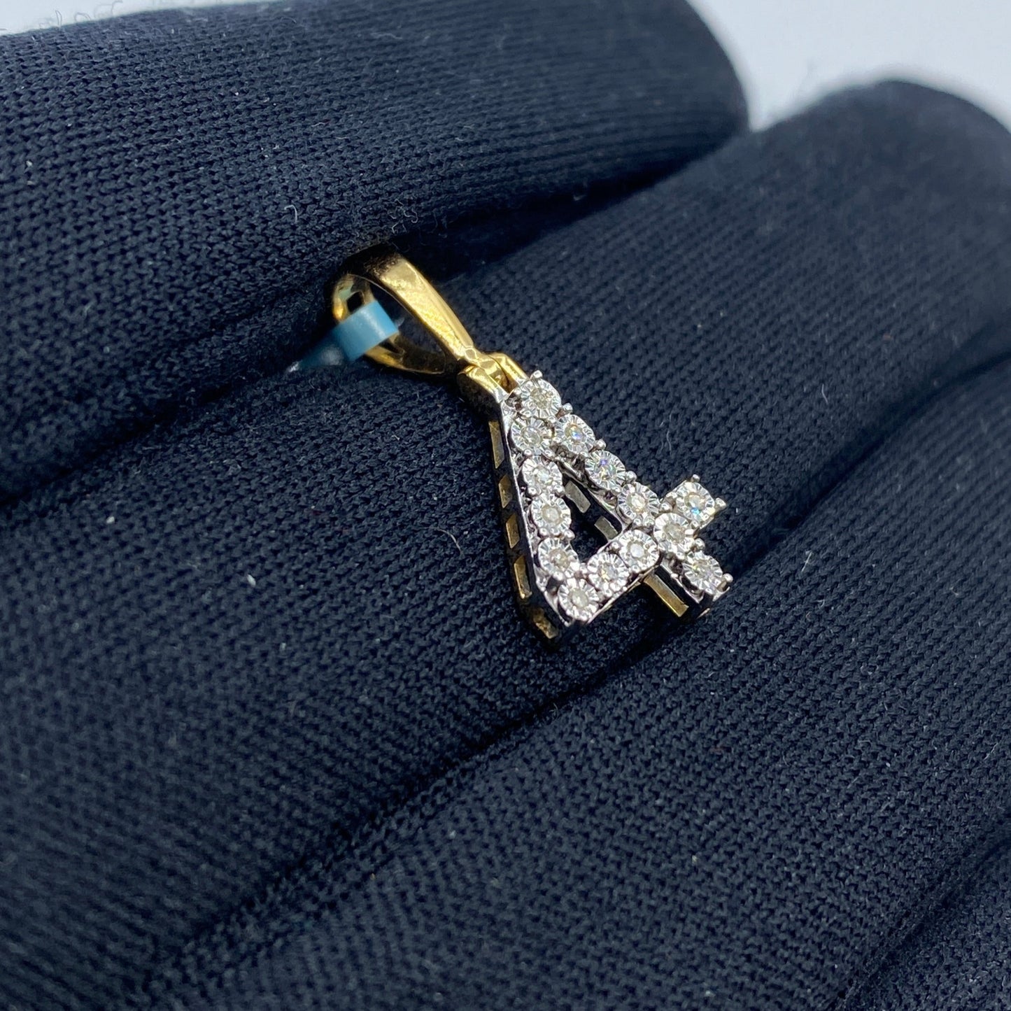 14k Number 4 Diamond Pendant