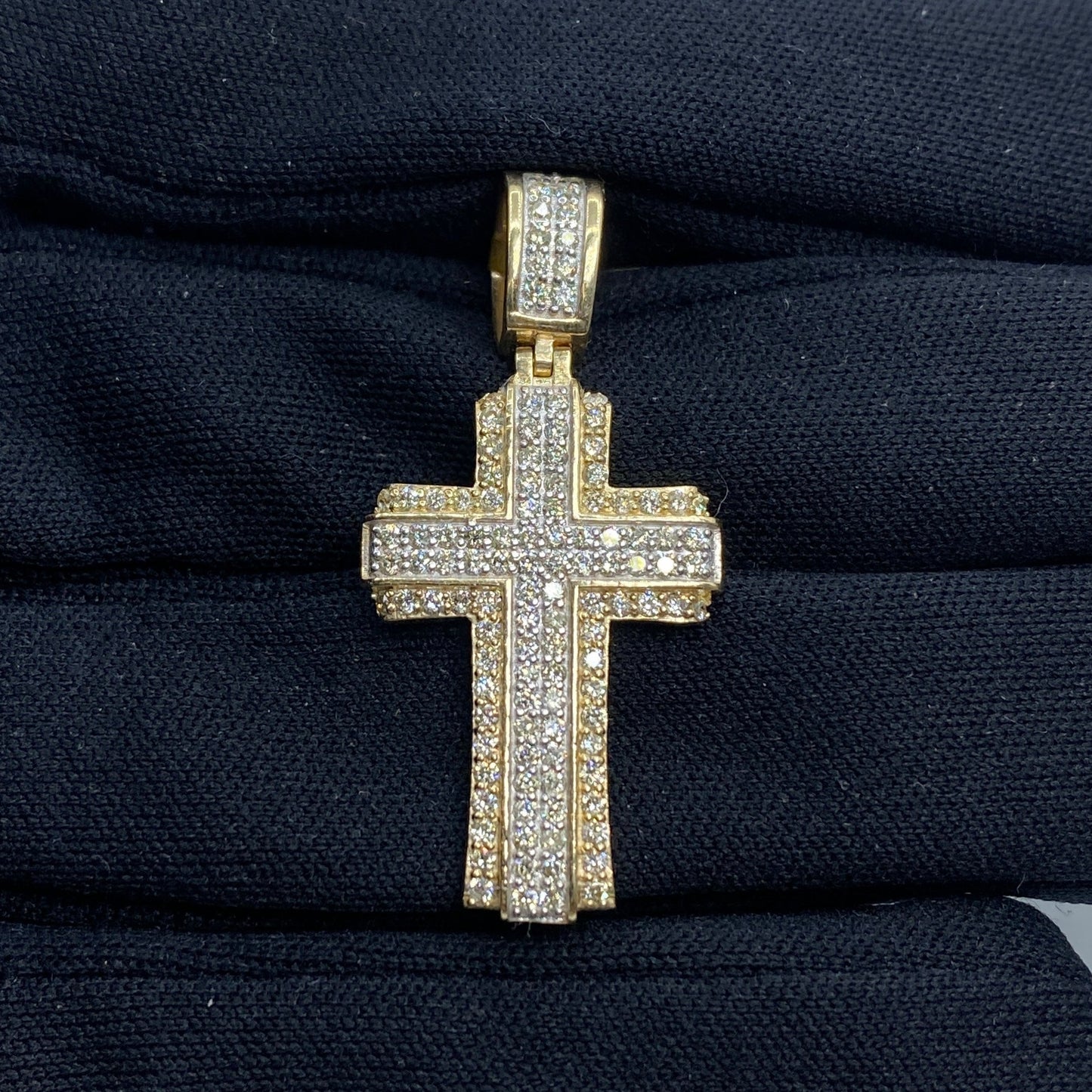 10K Traditional Cross Diamond Pendant 1.2ct