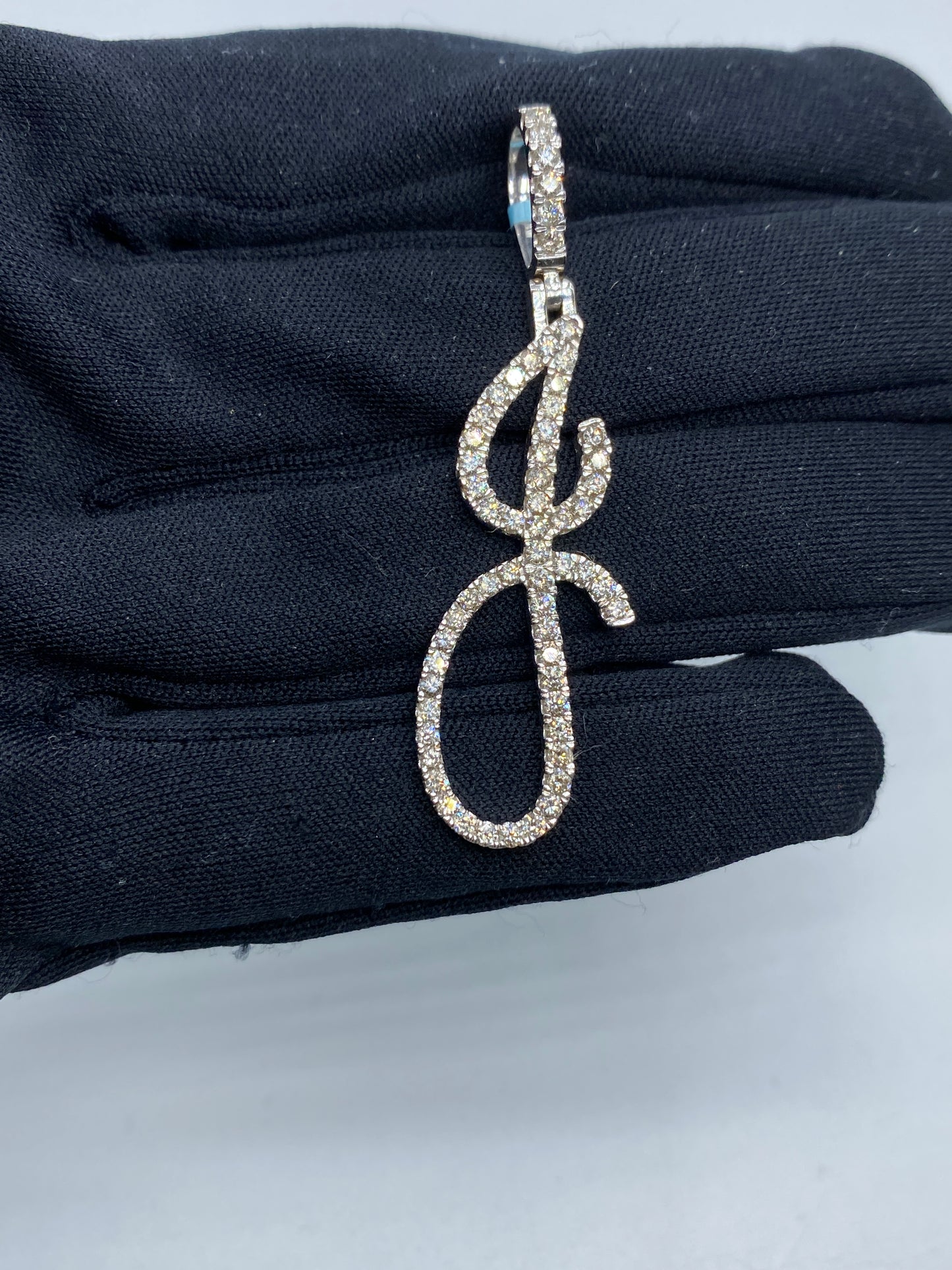 14k Initial J Large Script Pendant