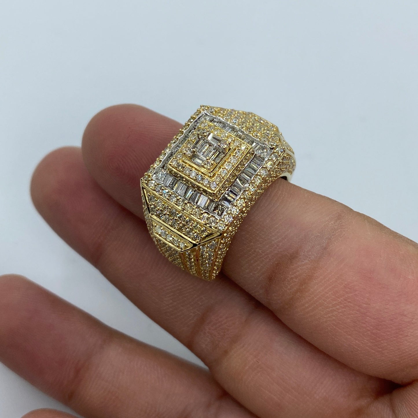 14K Diamond Baguette Power Ring