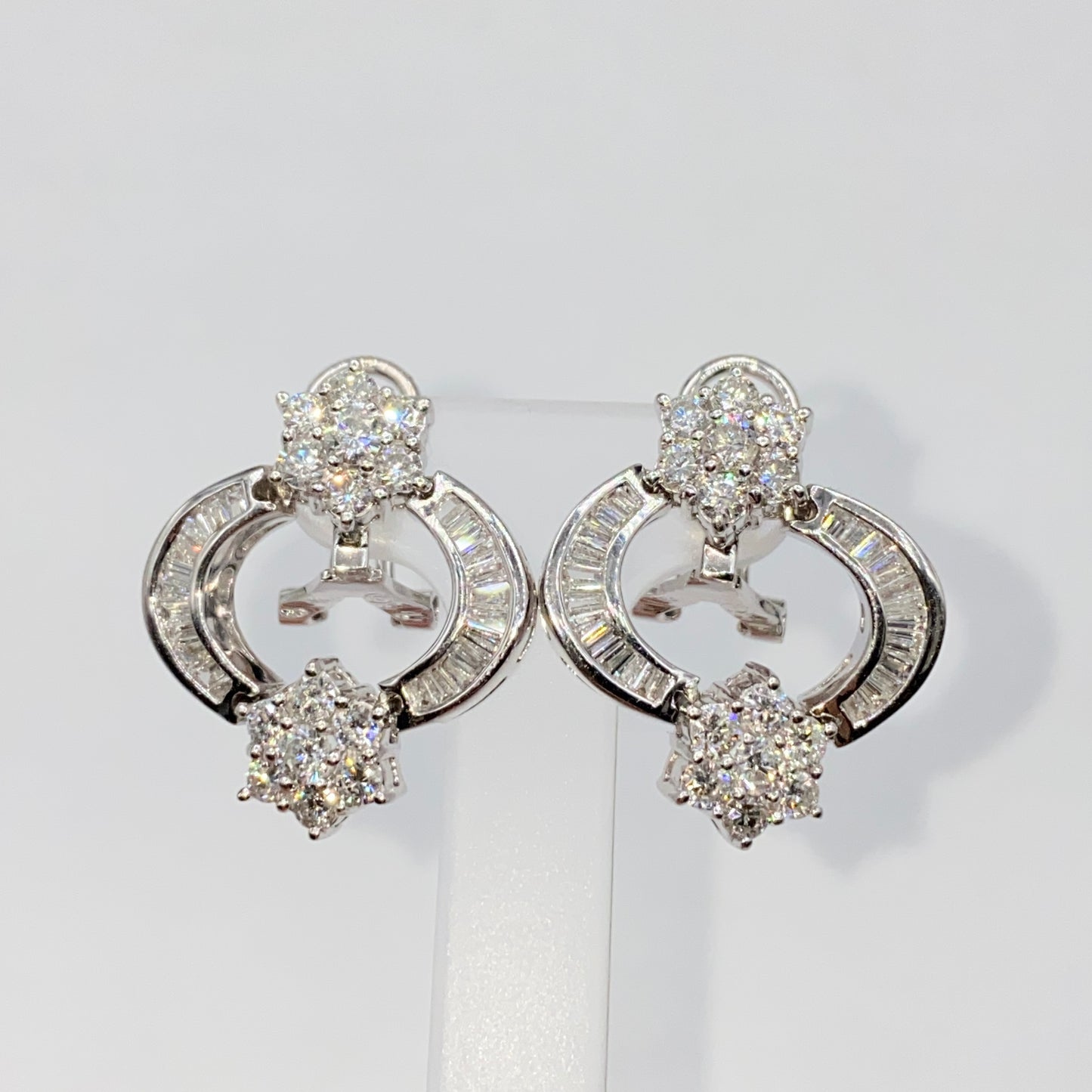 18K Stardust Diamond Baguette Earrings