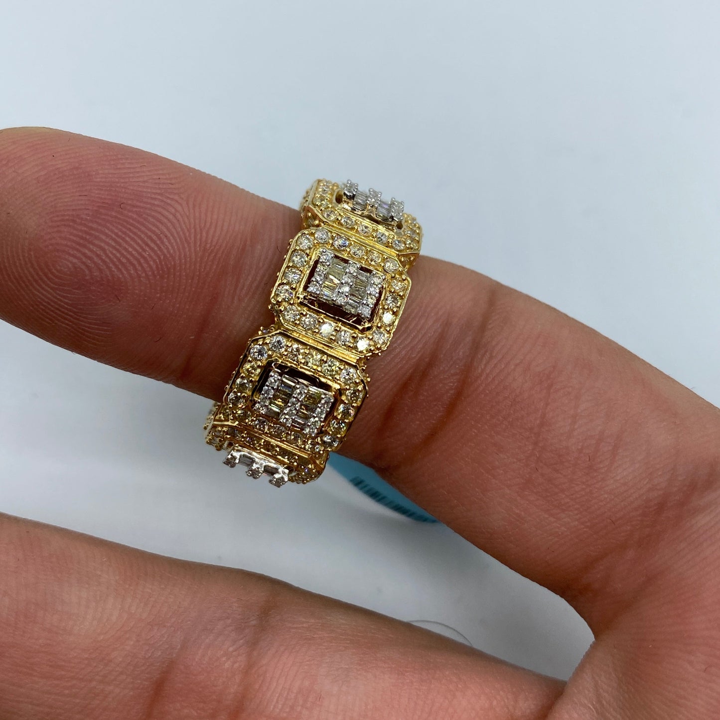 14K Eternity Diamond Baguette Square Ring
