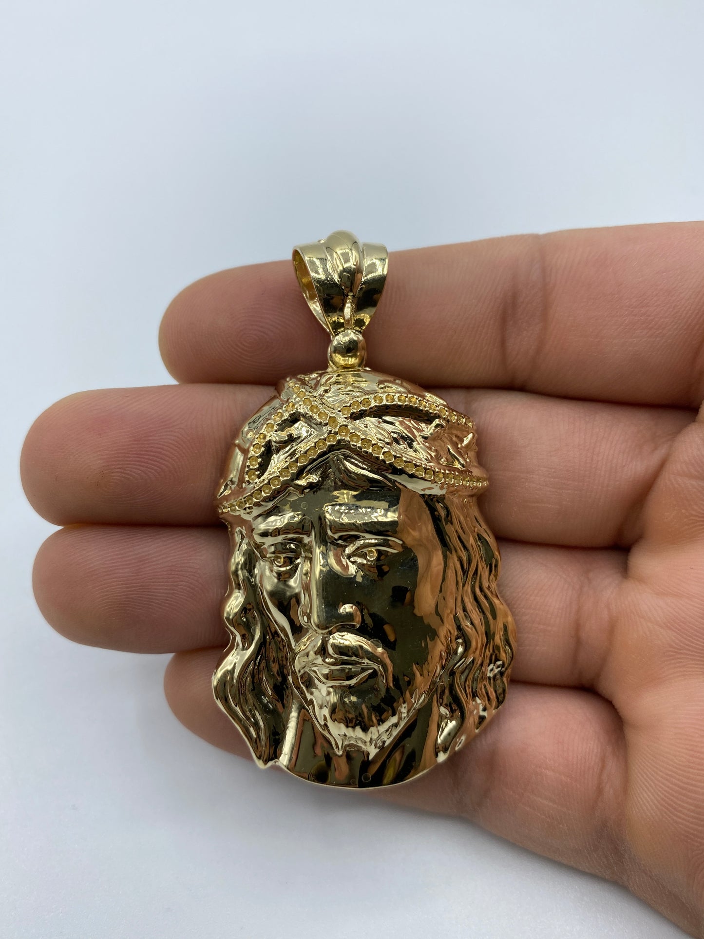 14K Jesus Head Pendant 2.5"