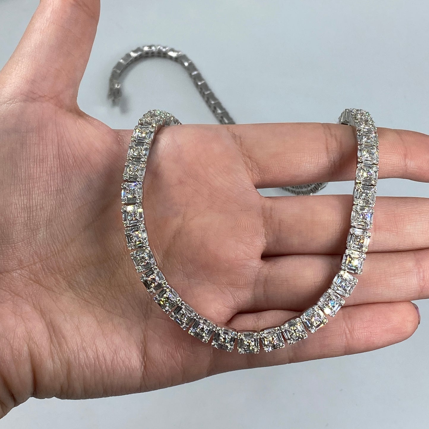 14K Gold 6MM Iced Baguette Tennis Chain
