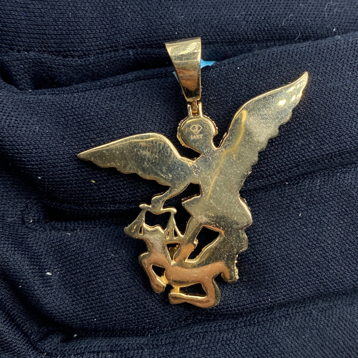14K Saint Michael Diamond Pendant