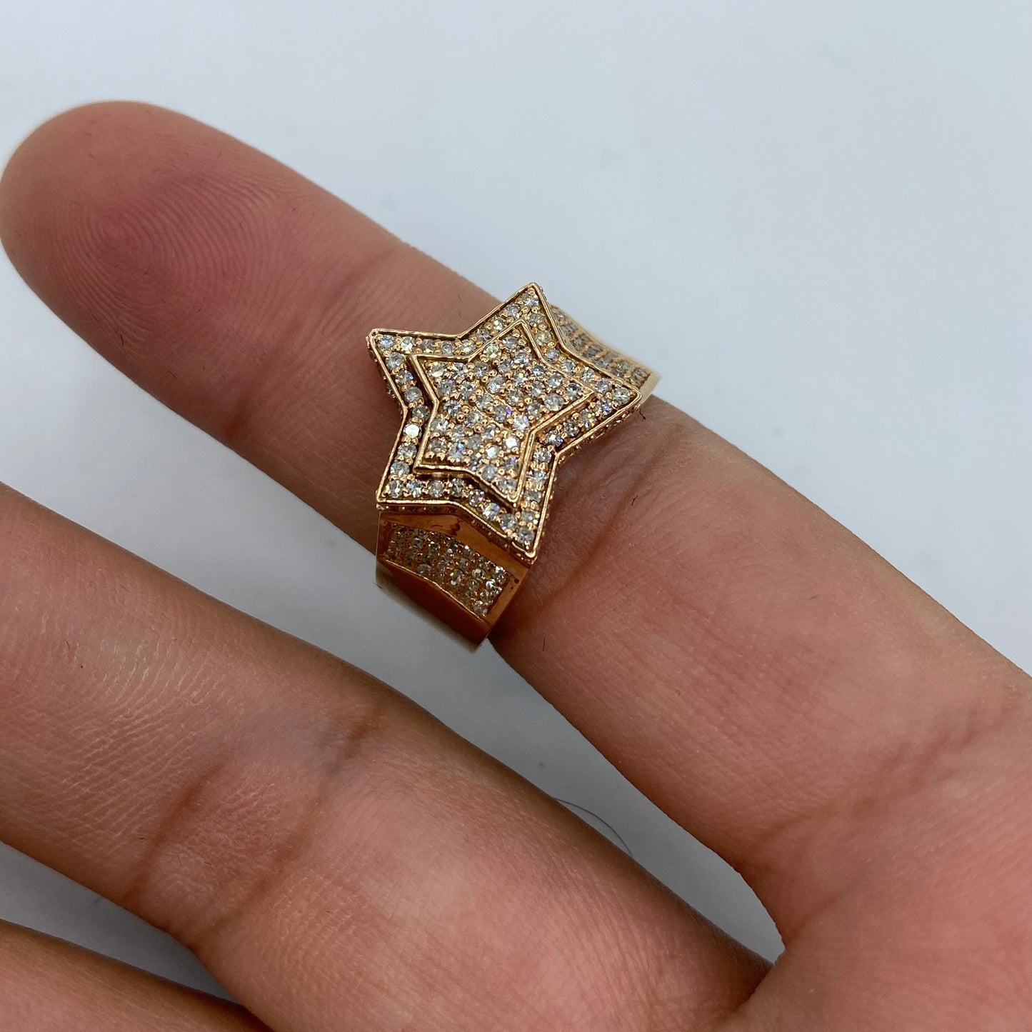 14K Rose Star Diamond Ring