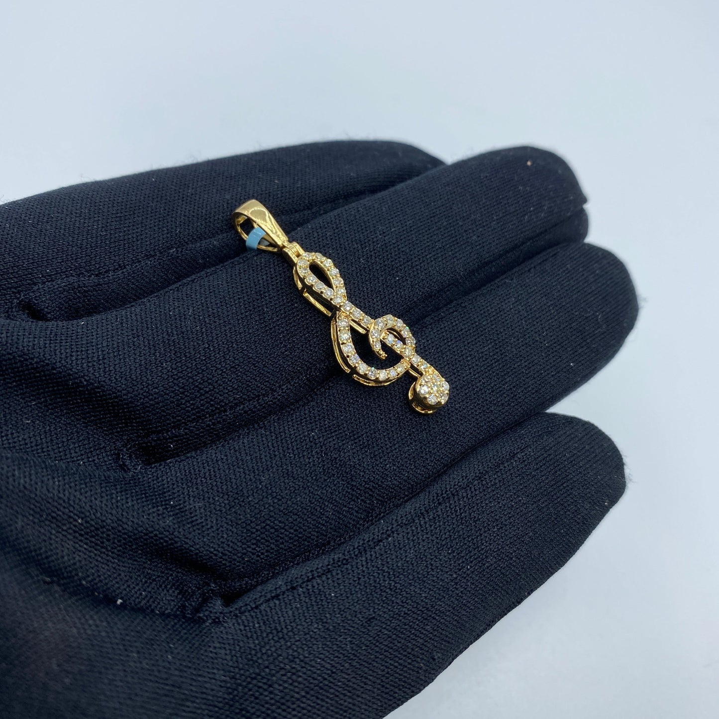 14K Eighth Music Note Diamond Pendant