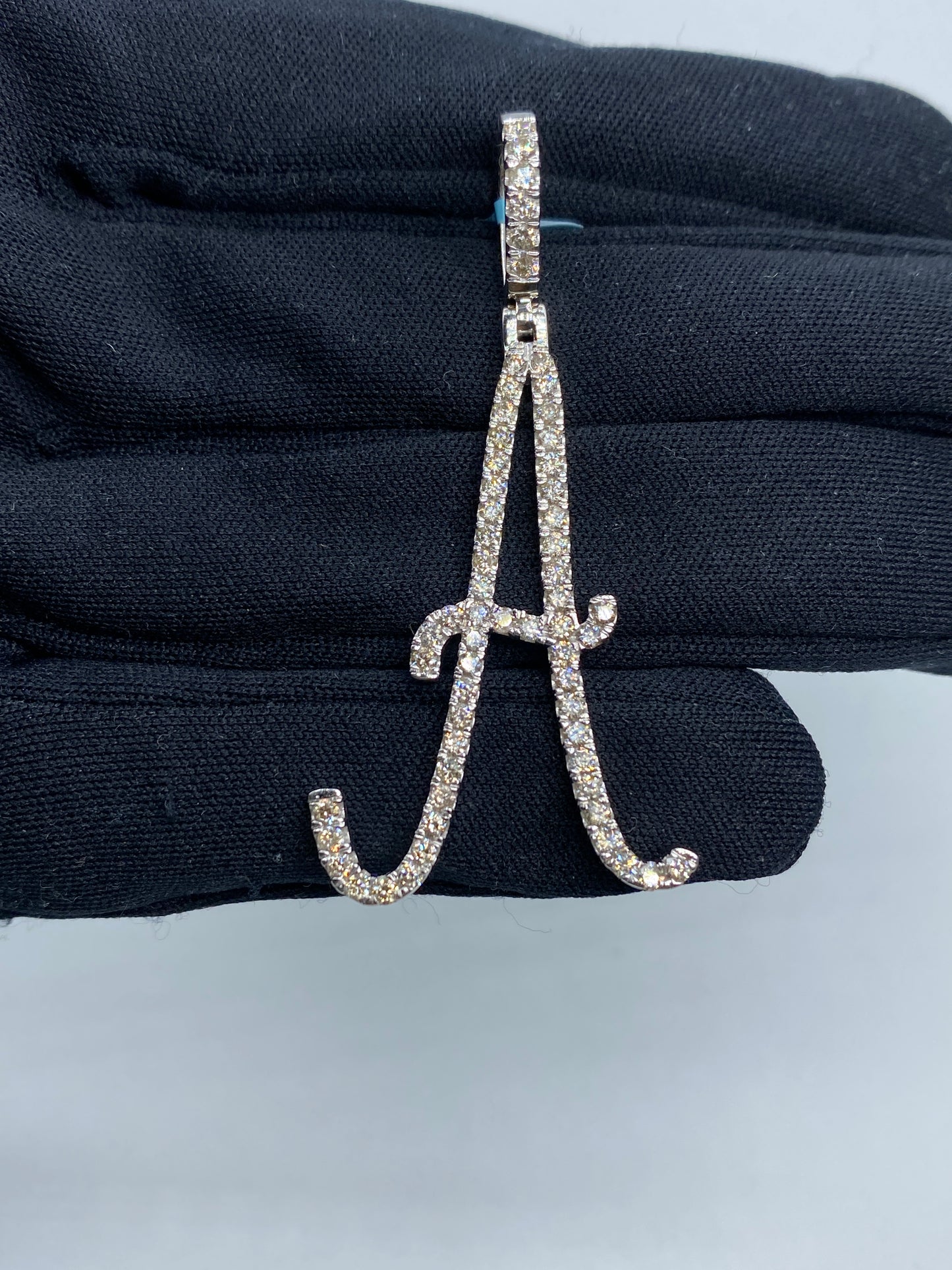 14k Initial A Large Script Pendant