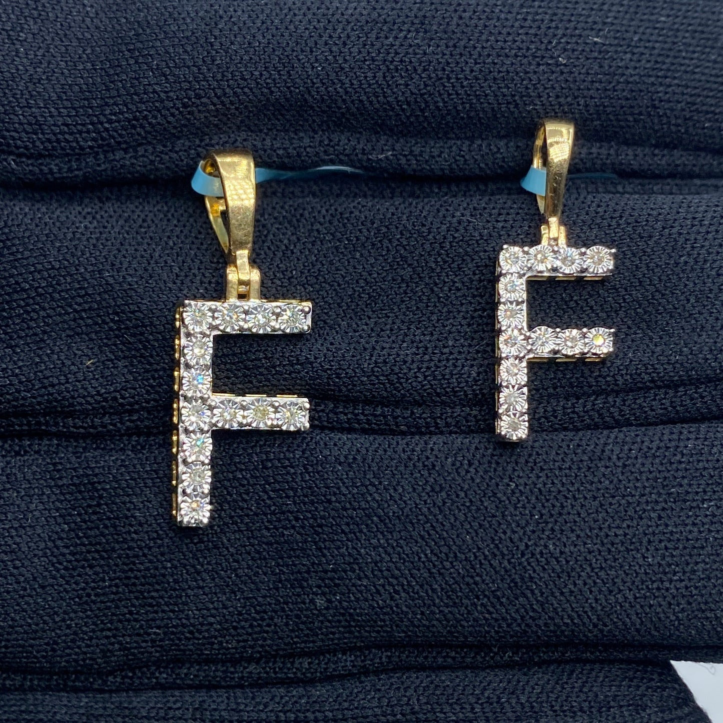 14k Single Stone Initial F Pendant