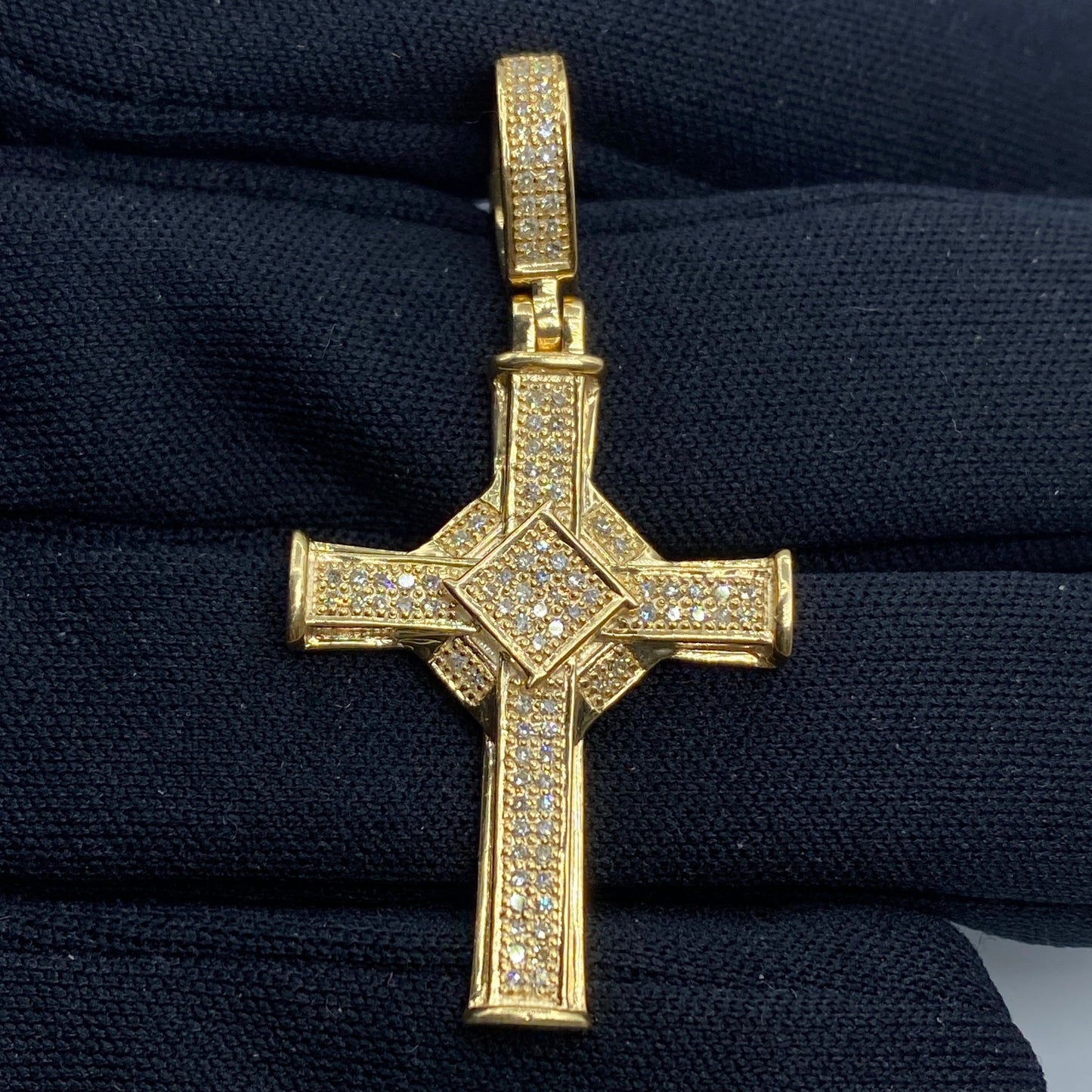 10K Diamond Cross Pendant