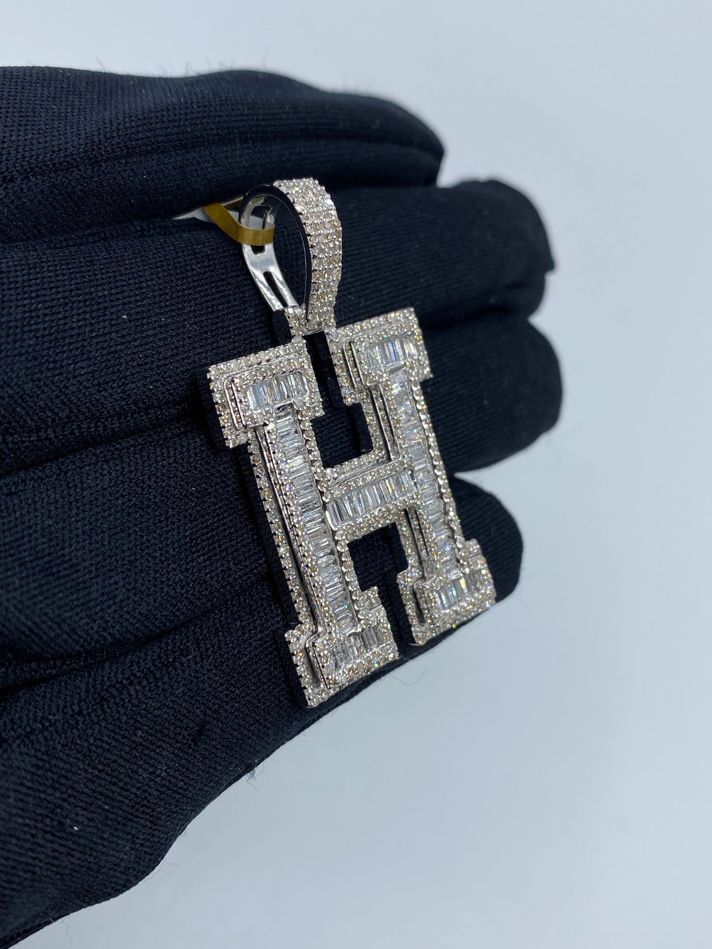 Initial H Baguette Pendant