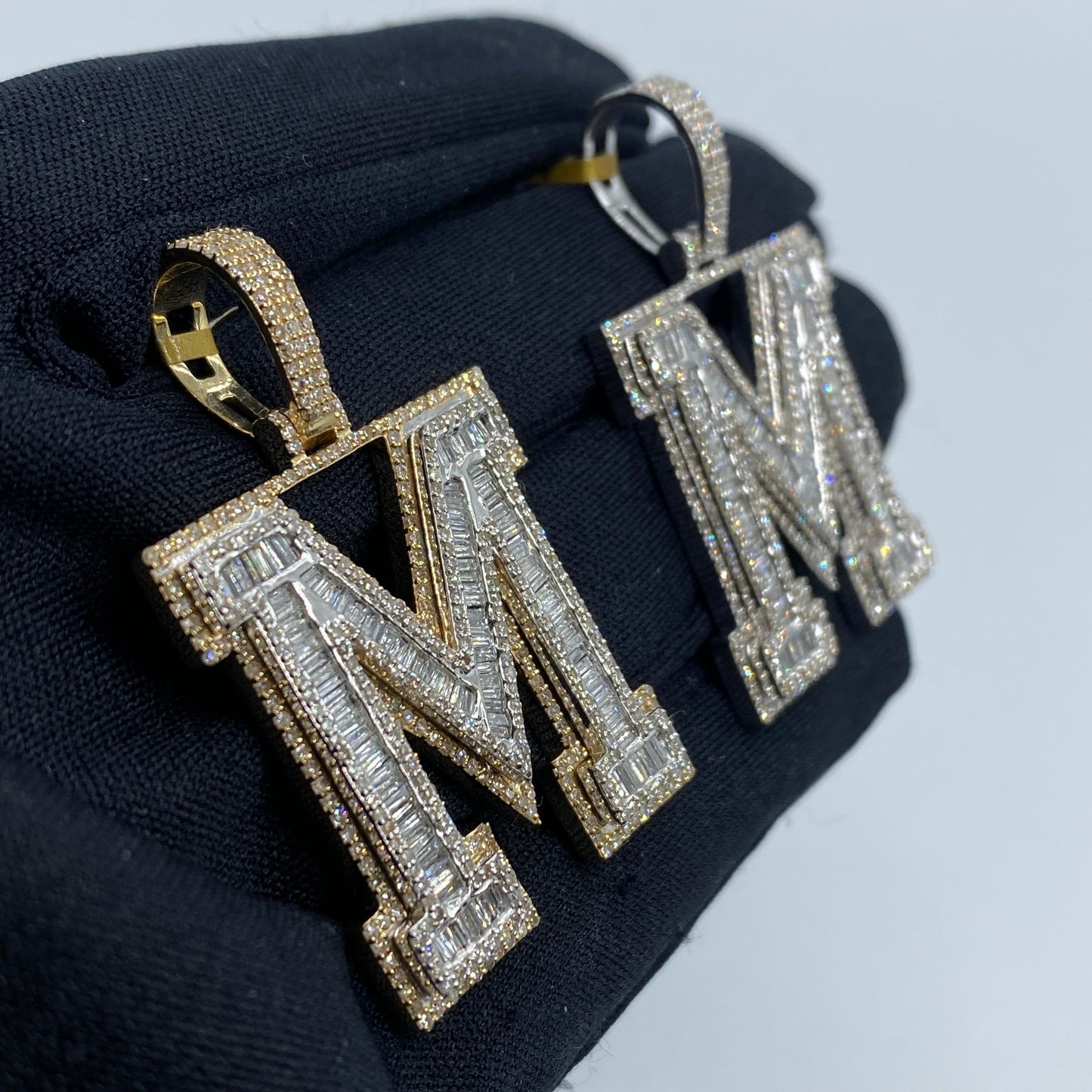 Initial M Baguette Pendant