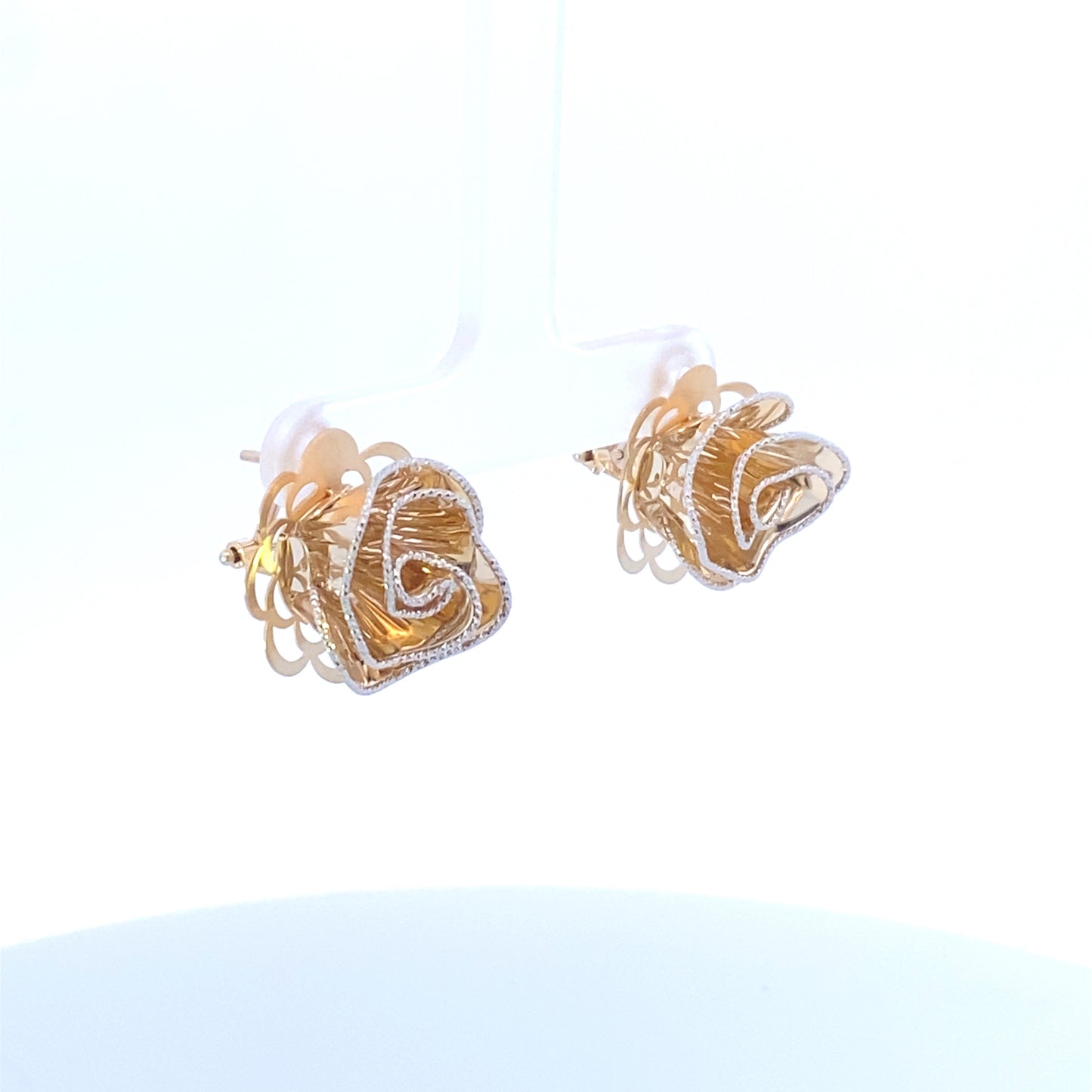 14K Gold Flower Earrings