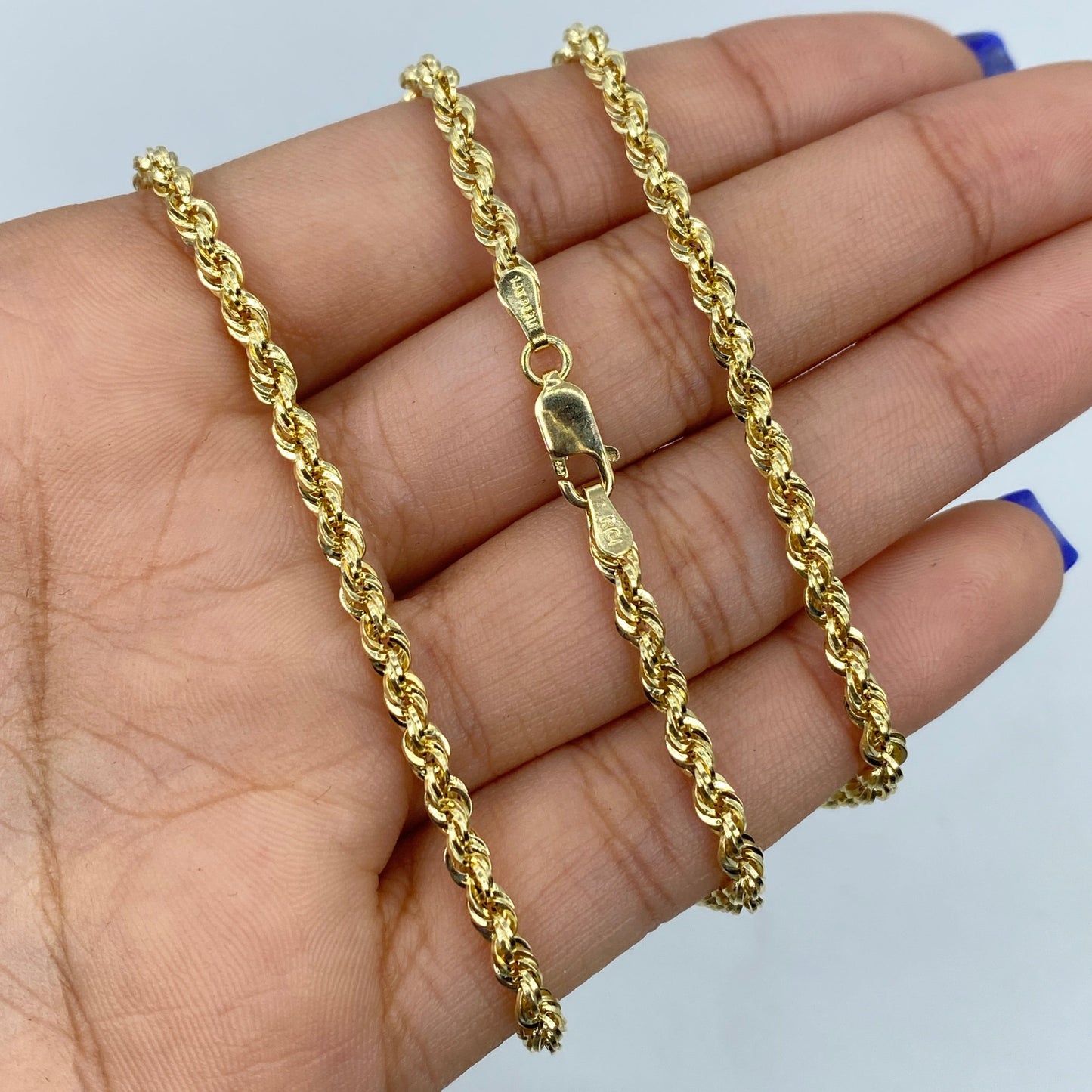 14K Yellow Gold Rope Bracelet 7"