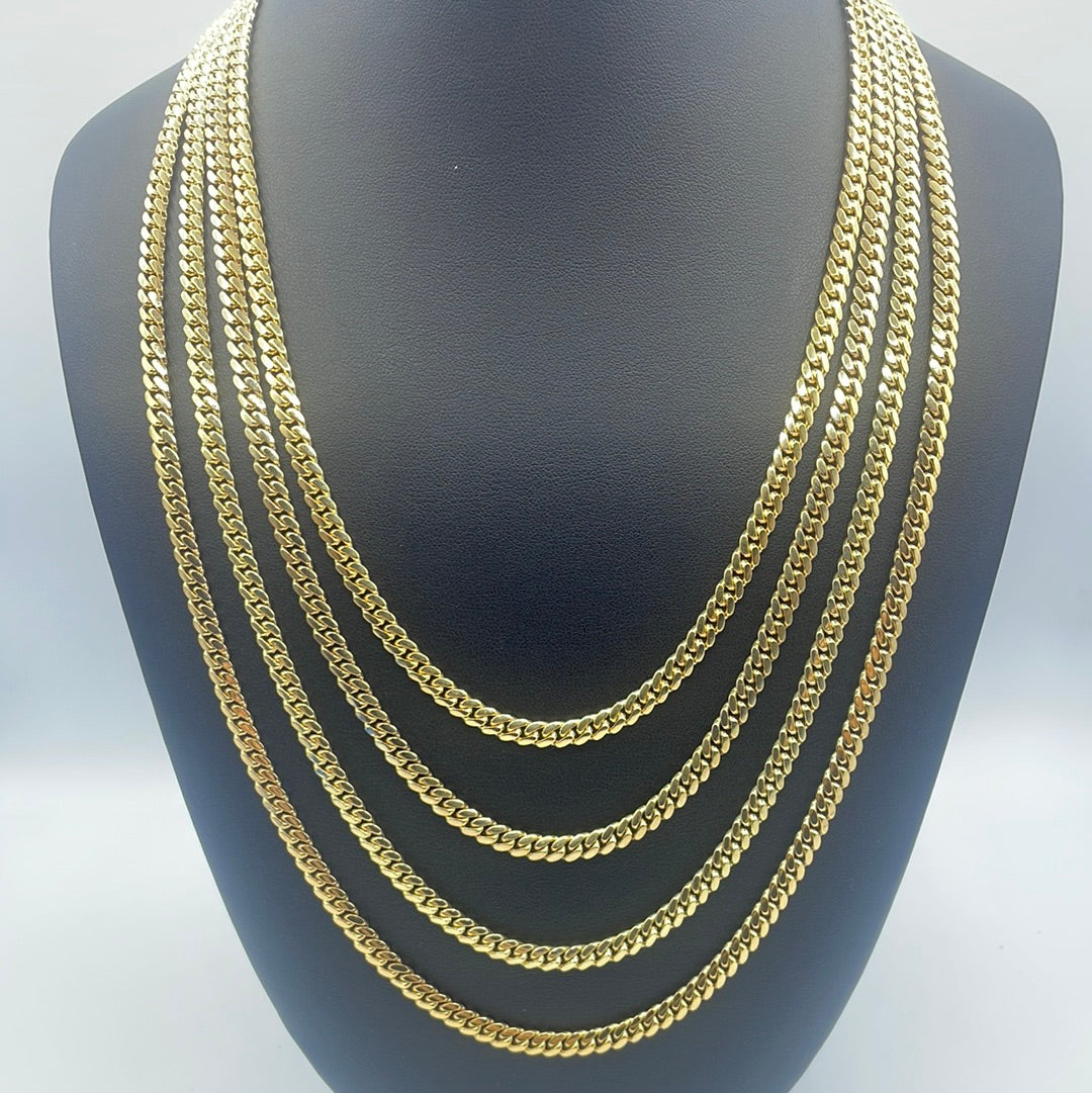 5mm 24 Inch Cuban Link Chain 14K Gold 5MM Cuban Link Chains 20-26