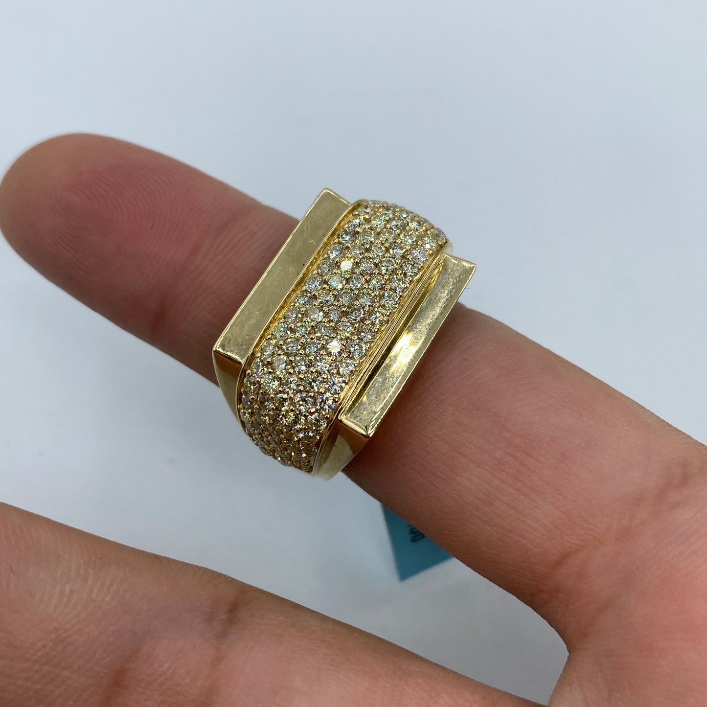 14K Rectangle Fuego Diamond Ring