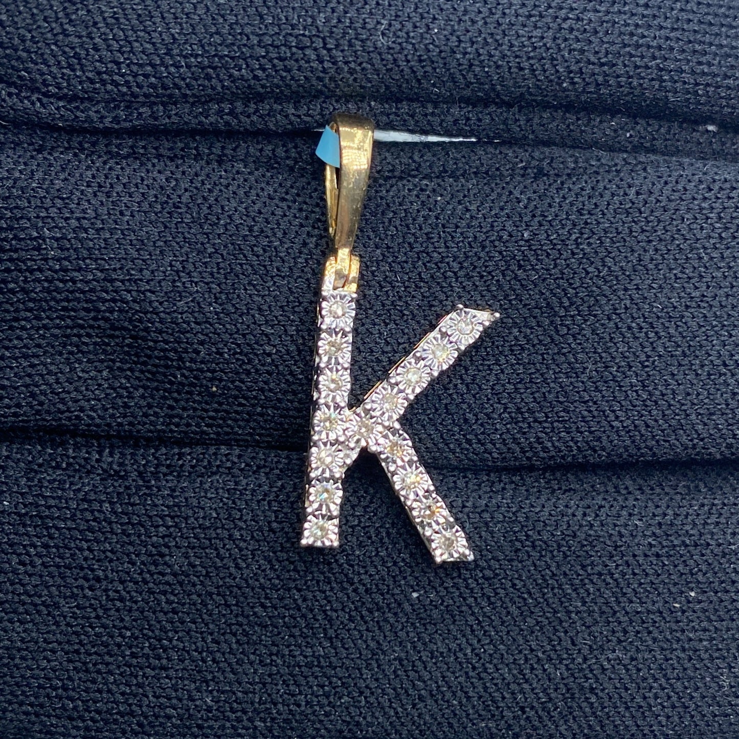 14k Single Stone Initial K Pendant
